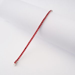 Bracciale Tennis 18cm in argento925 e zirconi rossi