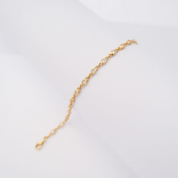 Bracciale Tennis in oro giallo 18kt e zirconi - immagine 2
