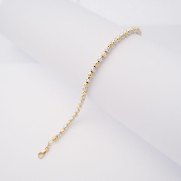 Bracciale Sfere diamantate medie in oro 18kt Bicolore - immagine 2