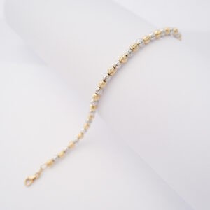 Bracciale Sfere diamantate medie in oro 18kt Bicolore