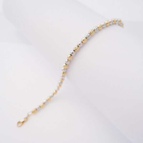 Bracciale Sfere diamantate medie in oro 18kt Bicolore