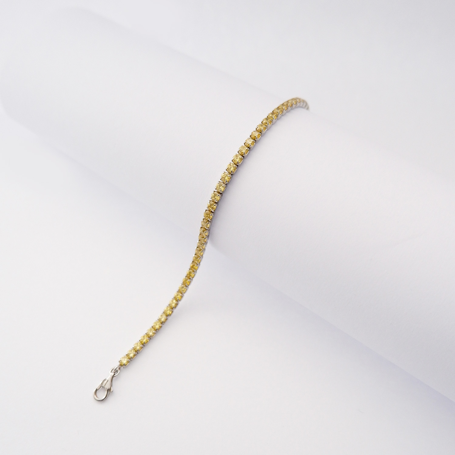 Bracciale Tennis in argento925 e zirconi gialli