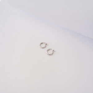 Orecchini a Cerchio in Oro Bianco18Kt - Mini Liscio