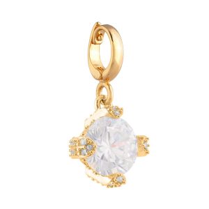 MY WORLD Charm Zircone centrale Oro
