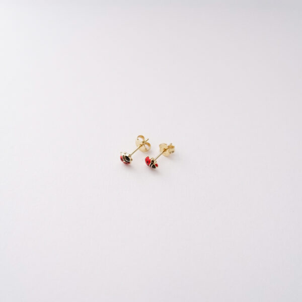 Orecchini Coccinelle in oro giallo 18kt e smalto colorato - immagine 2