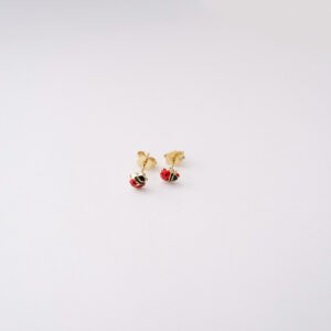 Orecchini Coccinelle in oro giallo 18kt e smalto colorato