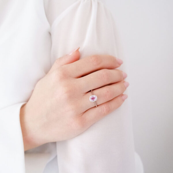 Anello Kate Zaffiro Rosa e Diamanti - immagine 4