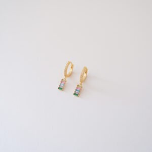 Hoops Rainbow Baguette Gold