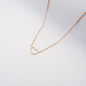 Collana con cuore piccolo a filo in oro rosa 18kt