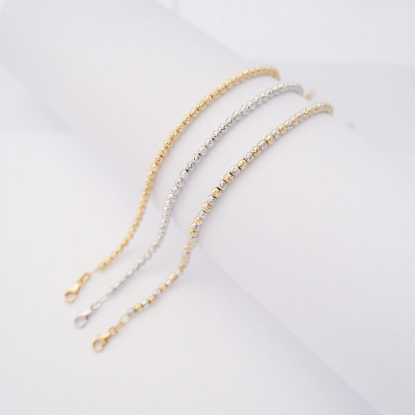 Bracciale Sfere diamantate piccole in oro 18kt - immagine 2