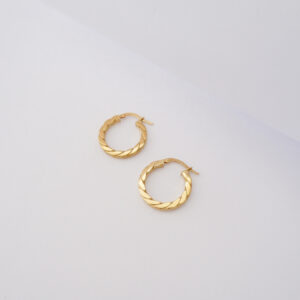 Orecchini a Cerchio in Oro Giallo 18Kt – Quadrato Corda