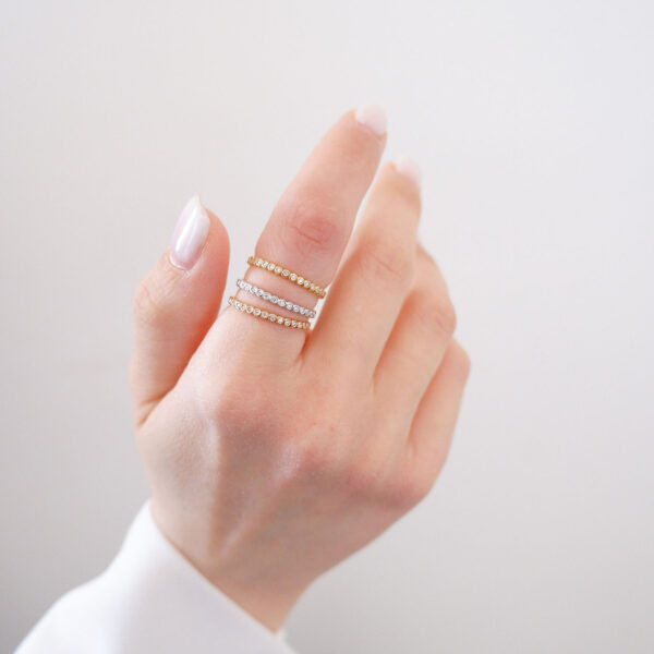 Anello Fedina in Oro rosa 18kt e diamanti ct 0,08 - Misura 12 - NIHAMA - immagine 2