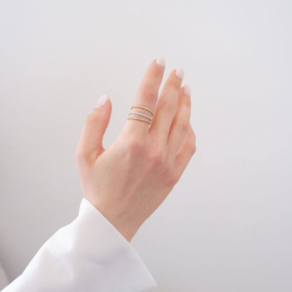 Anello Fedina in Oro rosa 18kt e diamanti ct 0,08 - Misura 12 - NIHAMA - immagine 3