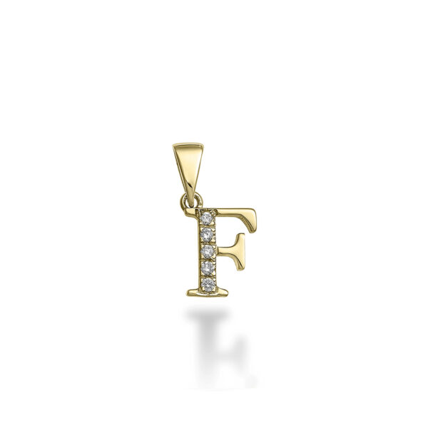 CHARM F in oro giallo 18kt e Diamanti - NIHAMA