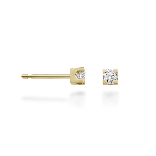 Orecchini Punto Luce in Oro Giallo 18kt e Diamanti Ct 0,12 - Nihama