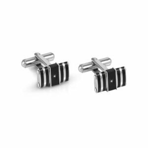STRONG Gemelli con Finitura nera e 2 Diamanti Bianchi