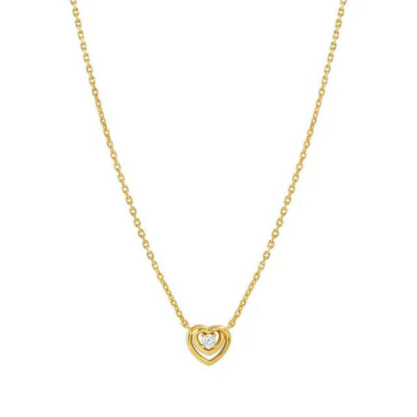 COSMICLOVE Collana Cuore Oro con zircone