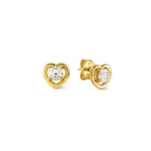 COSMICLOVE Orecchini Cuore Oro con zircone