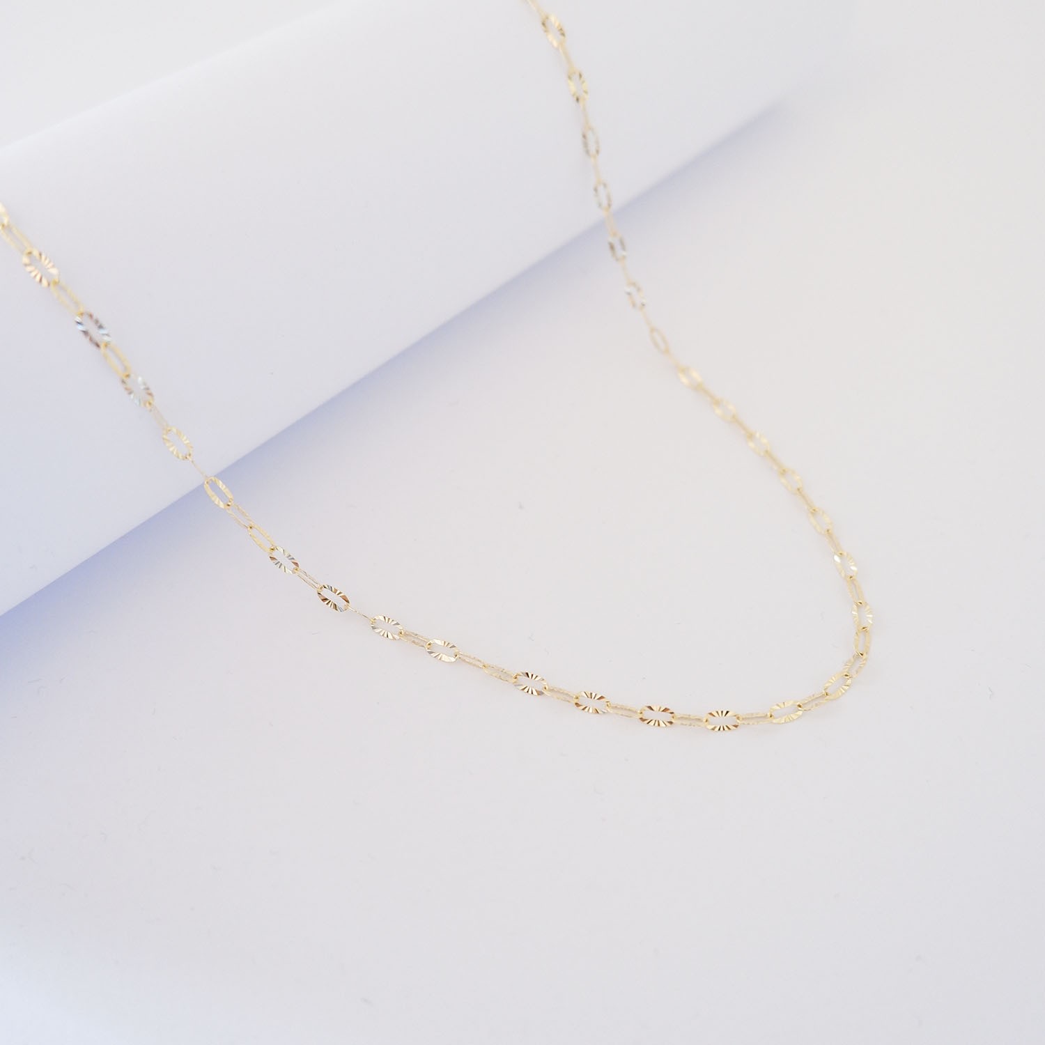 Collana Filo D'oro 18kt - Ovale diamantato