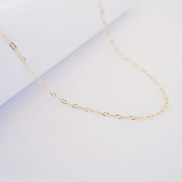 Collana Filo D'oro 18kt - Ovale diamantato - immagine 2