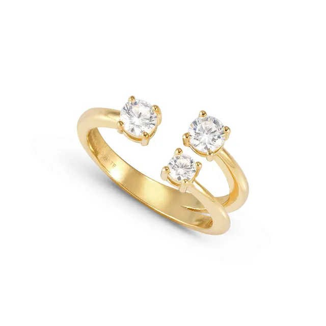 FASHION ERA Anello con 3 Cubic Zirconia Oro