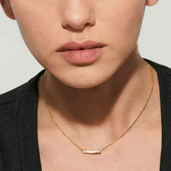 FASHION ERA Collana con centrale e pavè di zirconi Oro - immagine 3