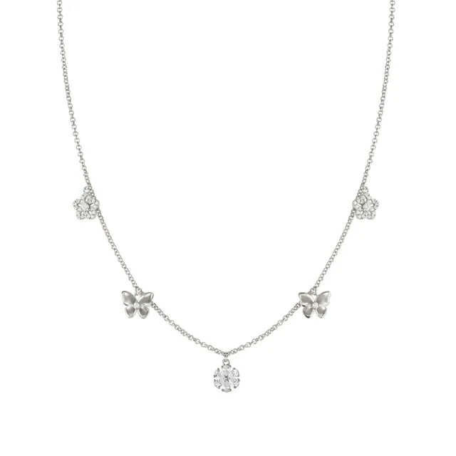SWEETMADAME Collana con Fiori e Farfalle