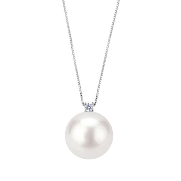 Collana Perla Australiana 11 mm e Diamante - BIBIGI