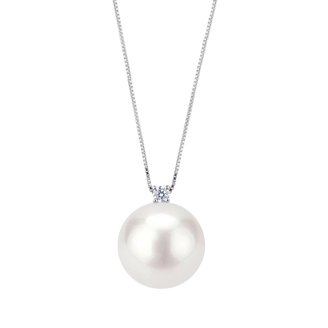 Collana Perla Australiana 11 mm e Diamante - BIBIGI