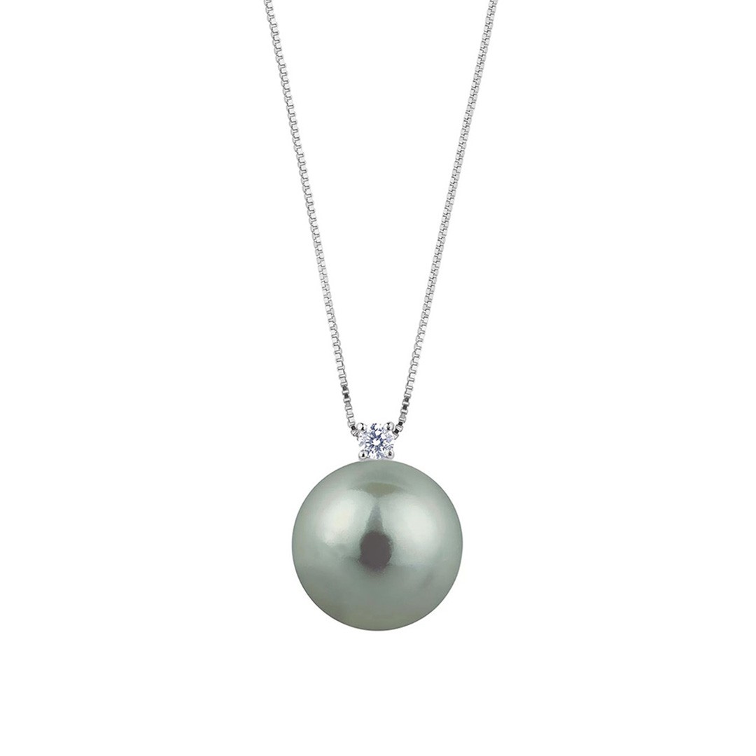 Collana Perla Tahiti 11 mm e Diamante - BIBIGI
