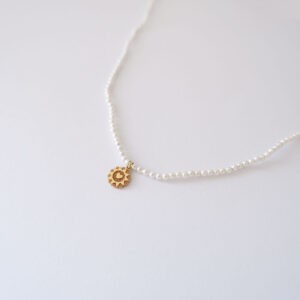 Filo Mini Presentosa 1 Cuore in oro 18kt e perline