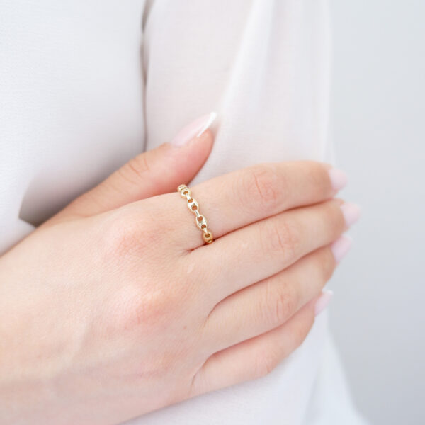 Anello Fedina Maglia Marina in oro giallo 18kt - immagine 2
