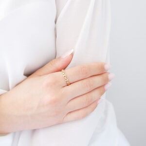 Anello Fedina Maglia Marina in oro giallo 18kt