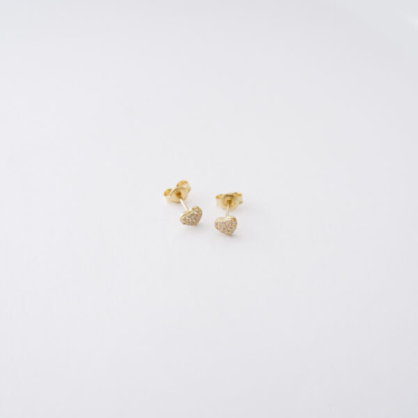 Orecchini Cuoricini in oro giallo 18kt e Zirconi