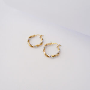 Orecchini a cerchio in oro 18kt – Corda Bicolore