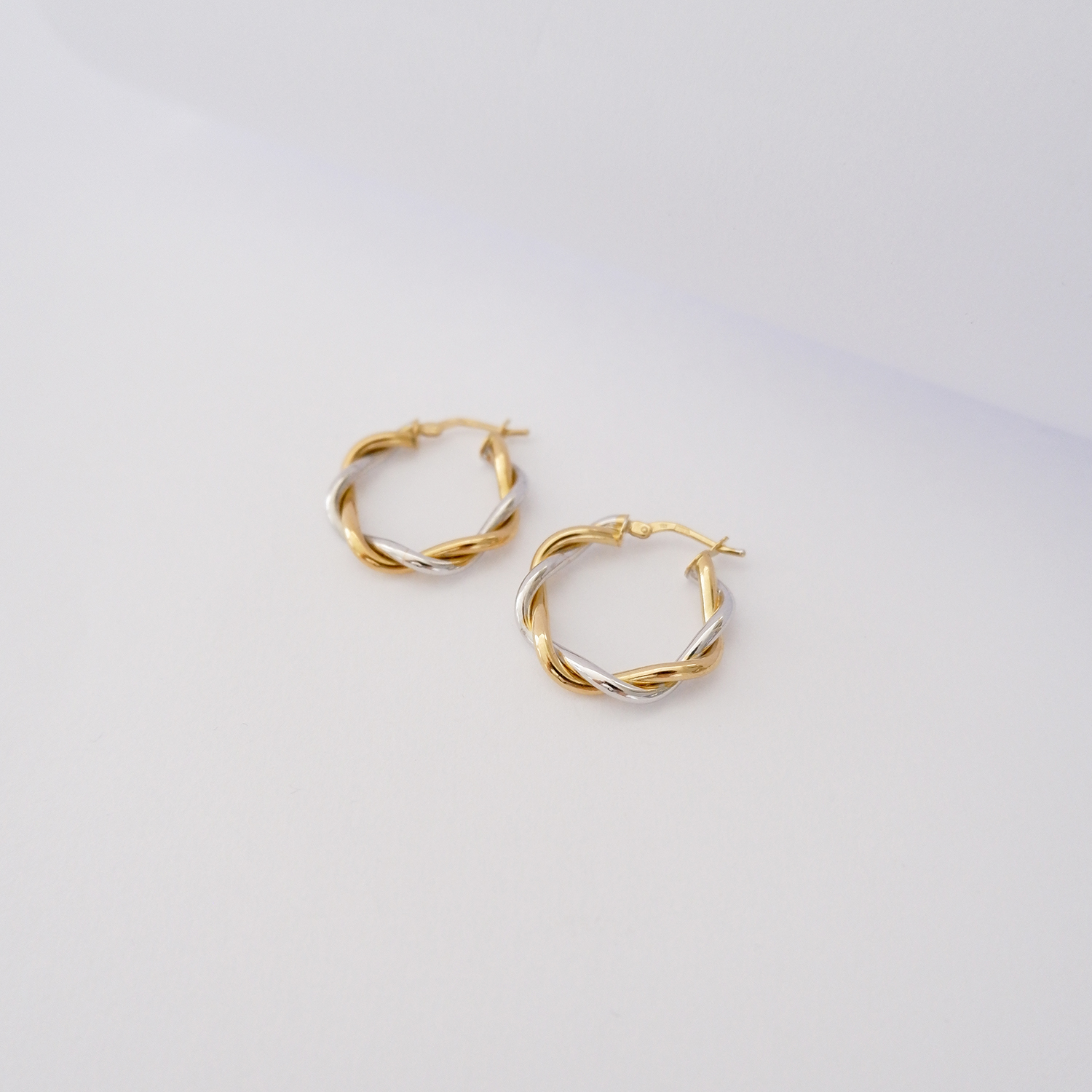 Orecchini a cerchio in oro 18kt – Corda Bicolore