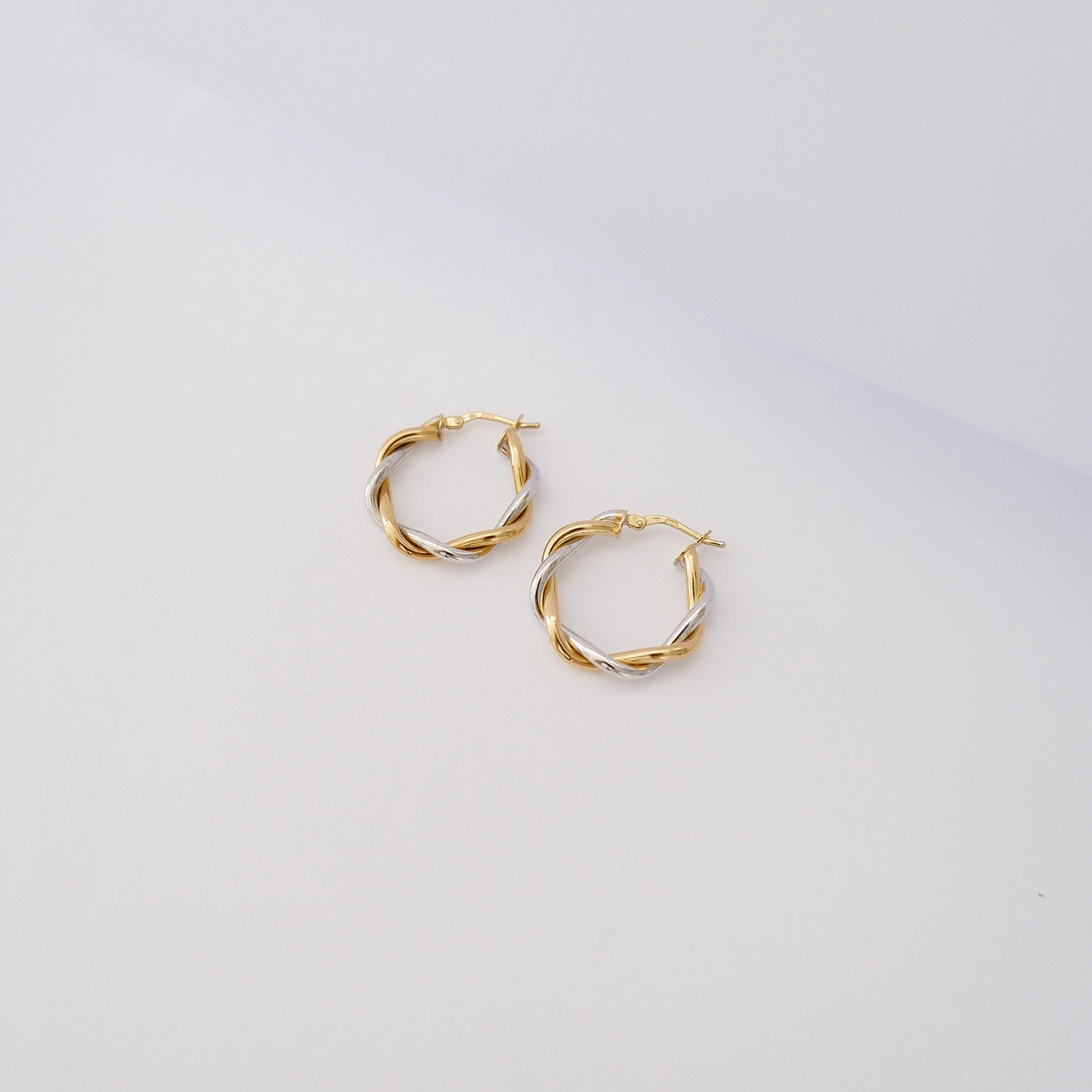 Orecchini a cerchio in oro 18kt – Corda Bicolore - immagine 2