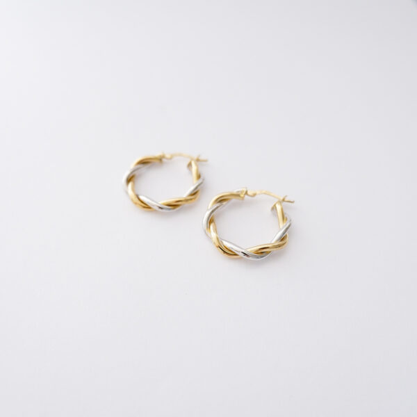 Orecchini a cerchio in oro 18kt – Corda Bicolore - immagine 2