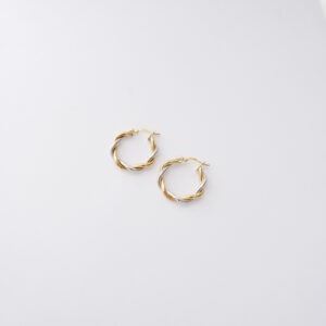 Orecchini a cerchio in oro 18kt – Corda Bicolore