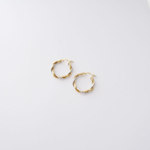 Orecchini a cerchio in oro 18kt – Corda Bicolore