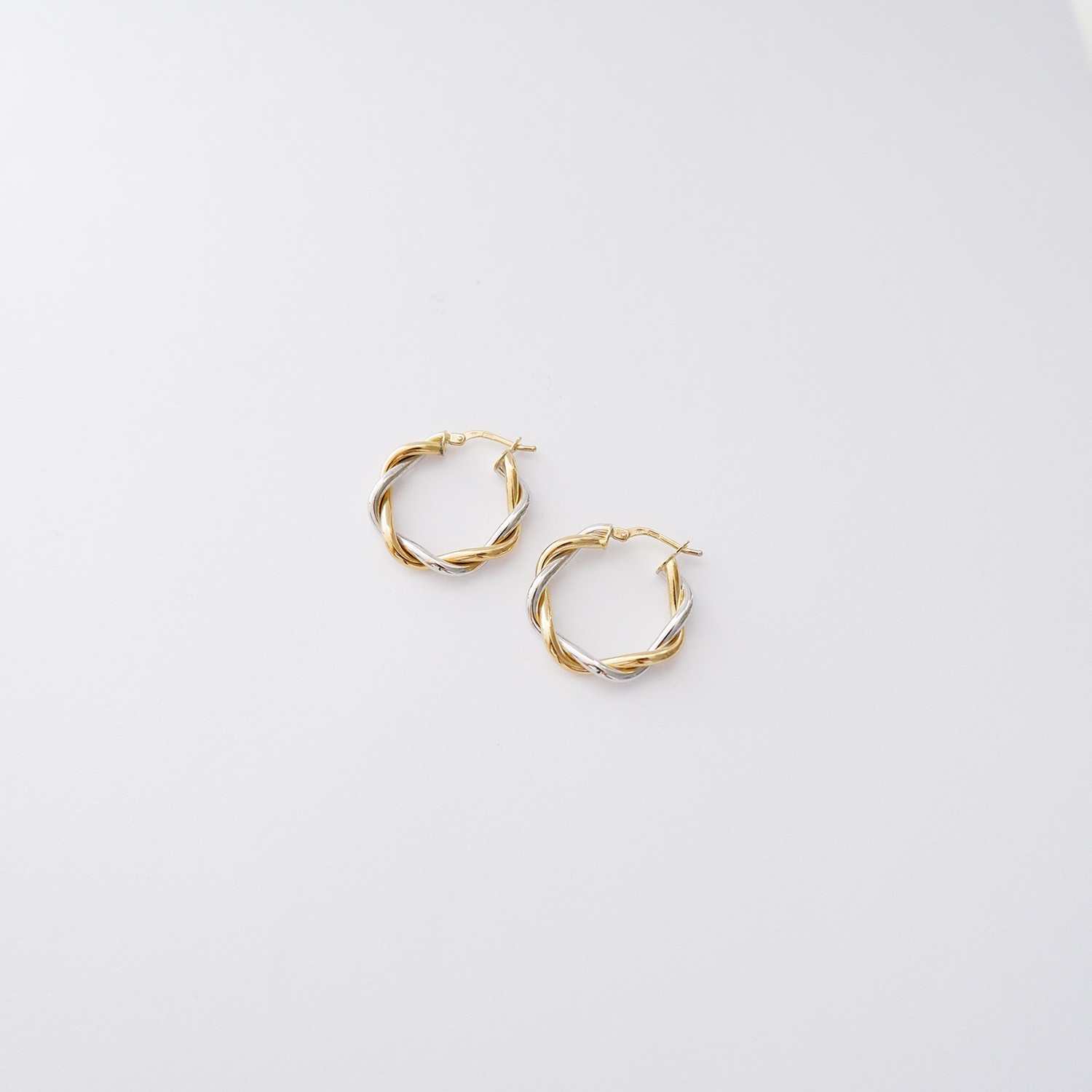 Orecchini a cerchio in oro 18kt – Corda Bicolore
