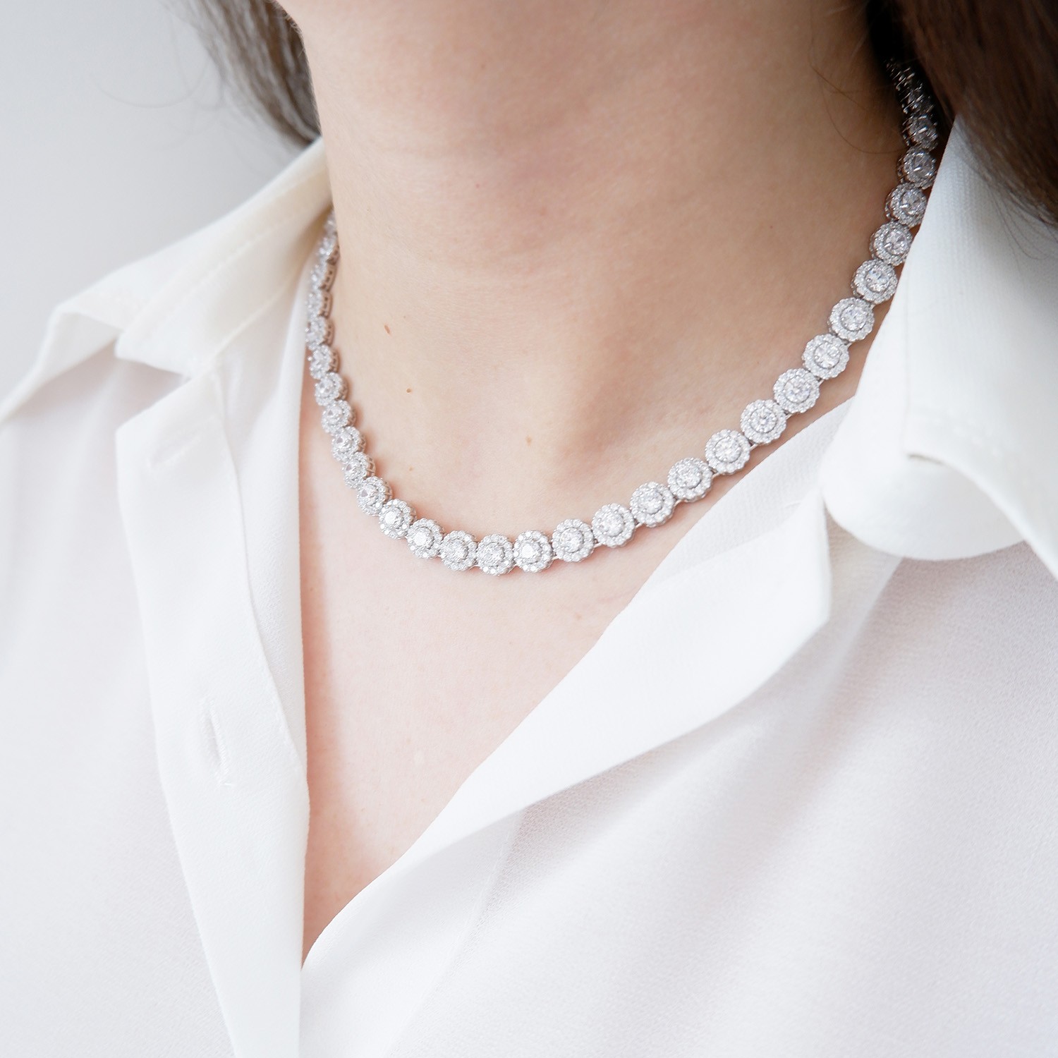 Collana Tennis Multipietra