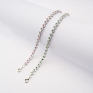 Bracciale Tennis Fiori in Argento925 e Zirconi