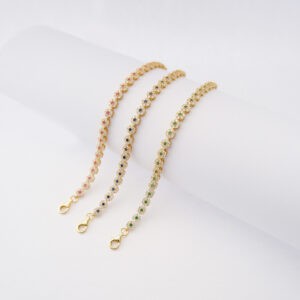 Bracciale Tennis Fiori in Argento925 e Zirconi Oro