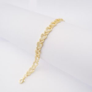 Bracciale Tennis Hearts in Argento925 e Zirconi Oro