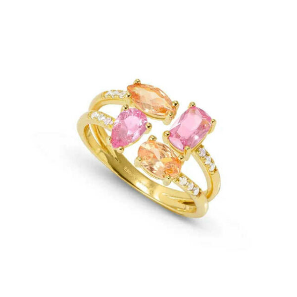COLOUR WAVE Anello con Zirconi colorati Oro