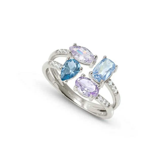COLOUR WAVE Anello con Zirconi colorati