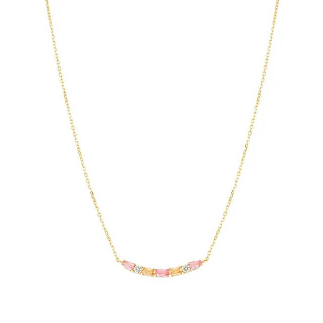 COLOUR WAVE Collana con Zirconi colorati Oro