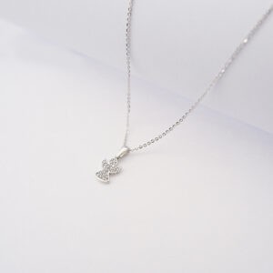 Collana Angelo in oro bianco 18kt e zirconi