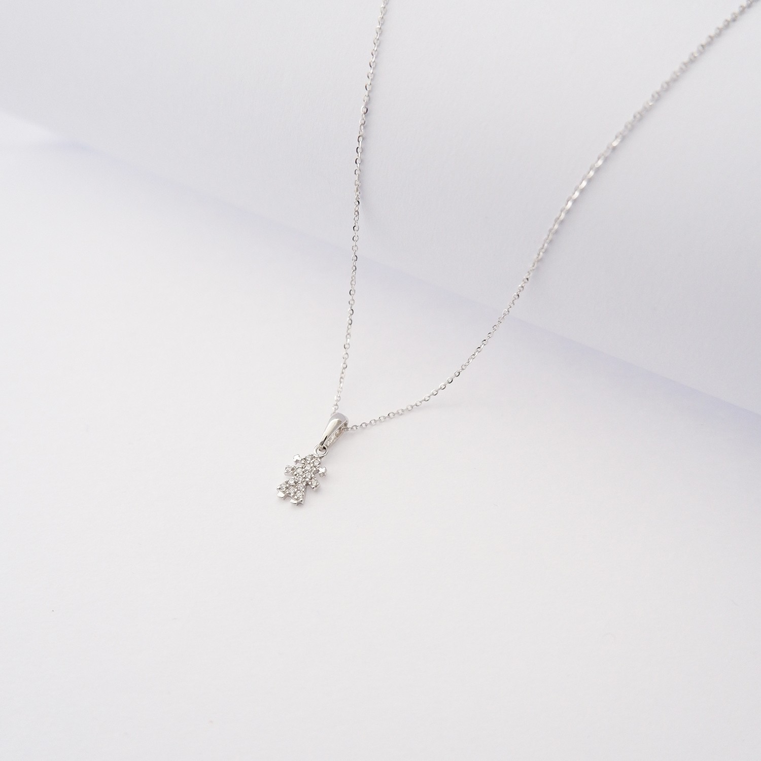 Collana Baby Girl in oro bianco 18kt e zirconi